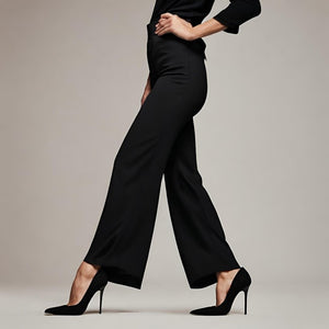 Elevate Your Style with Black High- Quality Wide-Leg Pants: Unleashing Elegance with Every Look!
