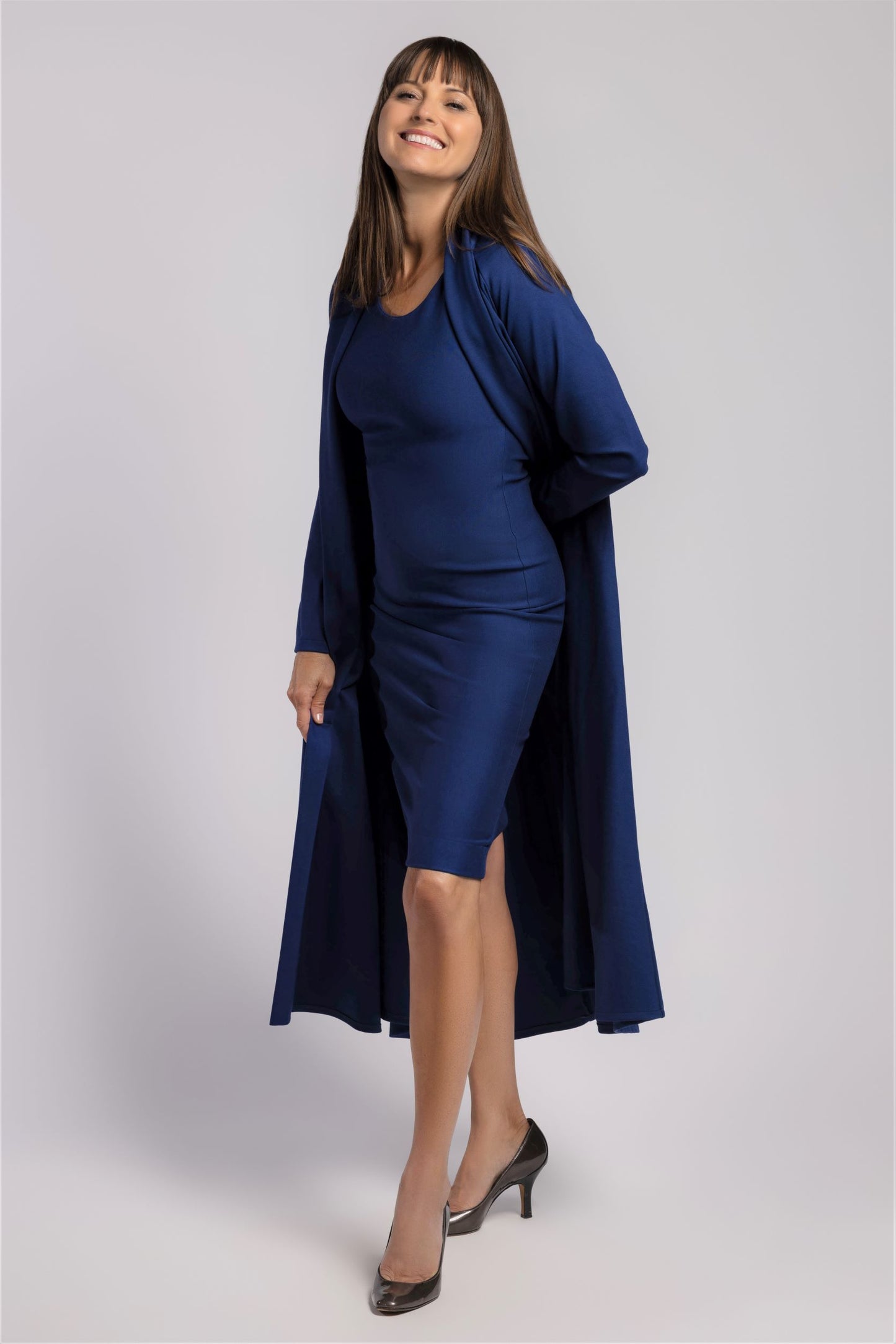 Sacred Cobalt little BLUE Dress- WITH the Time Travelers' Coat in Sapphire