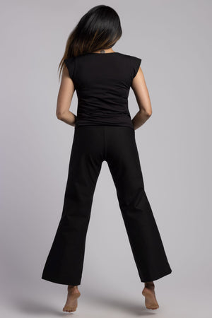 The Sacred Wide Leg Palazzo Pant in ONYX