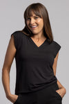 Pure Gem Tank In the Modern Madame Fit  V-Neck - ONYX(black) or WHITE